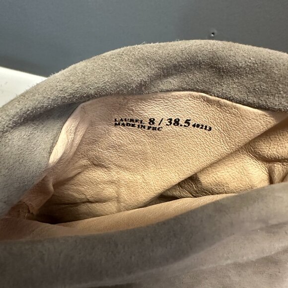 Chinese Laundry Size 8 Gray Slouch Boots Open Toe Sueded Kristin Cavallari - Picture 5 of 8